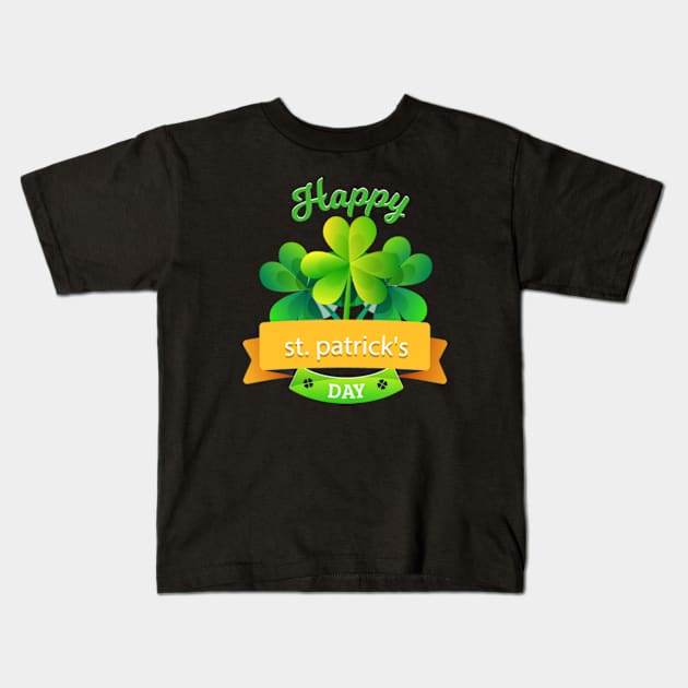 Happy St. Patrick's Day Kids T-Shirt by Bananagreen